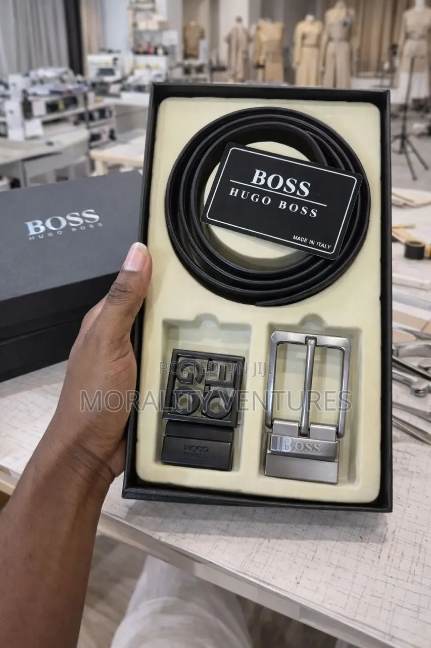 Hugo Boss Leather Belt With Multiple Buckles