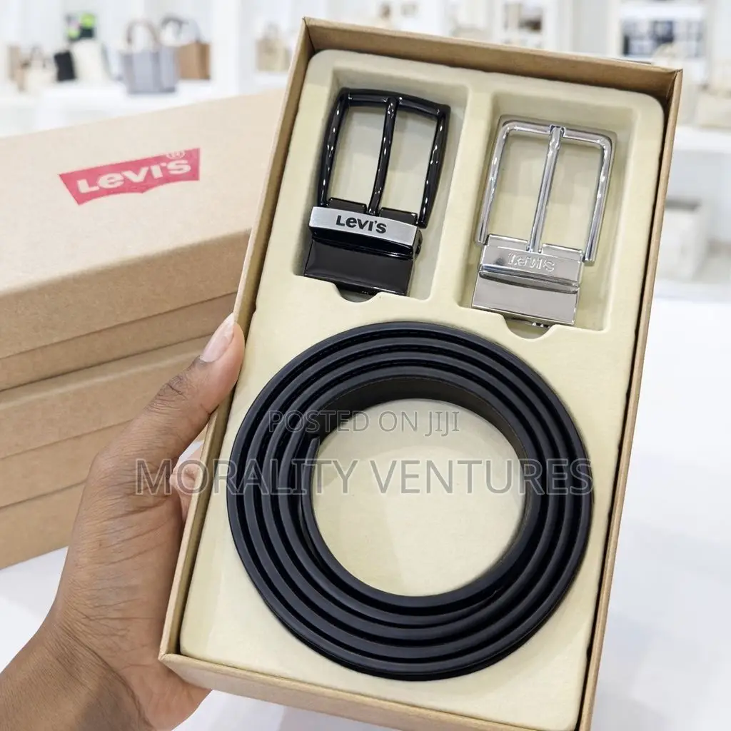 Levis Leather Belt With Multiple Buckles
