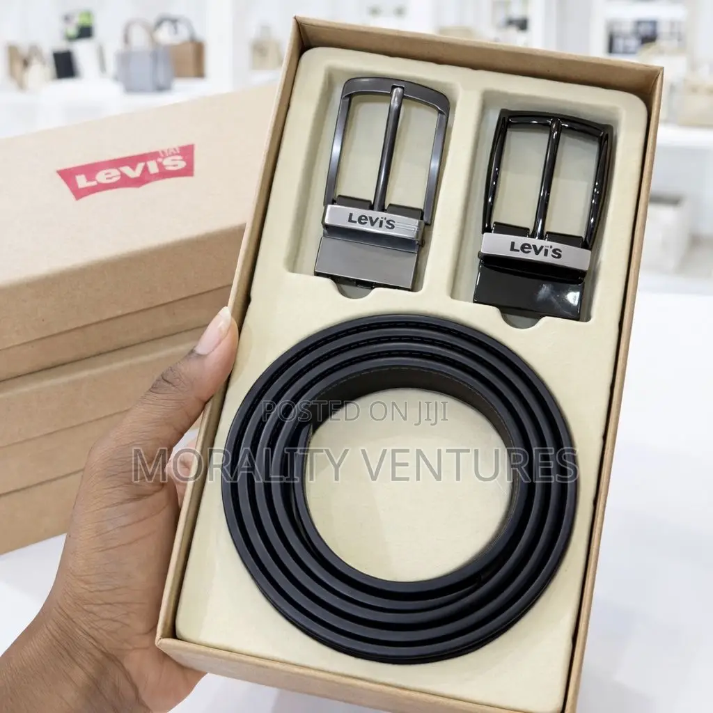 Levis Leather Belt With Multiple Buckles