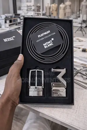 Mont Blanc Leather Belt With Multiple Buckles