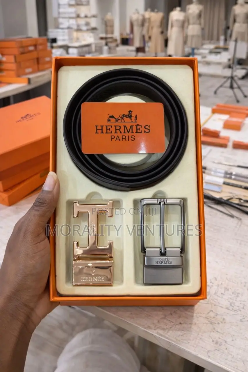 Hermes Leather Belt With Multiple Buckles