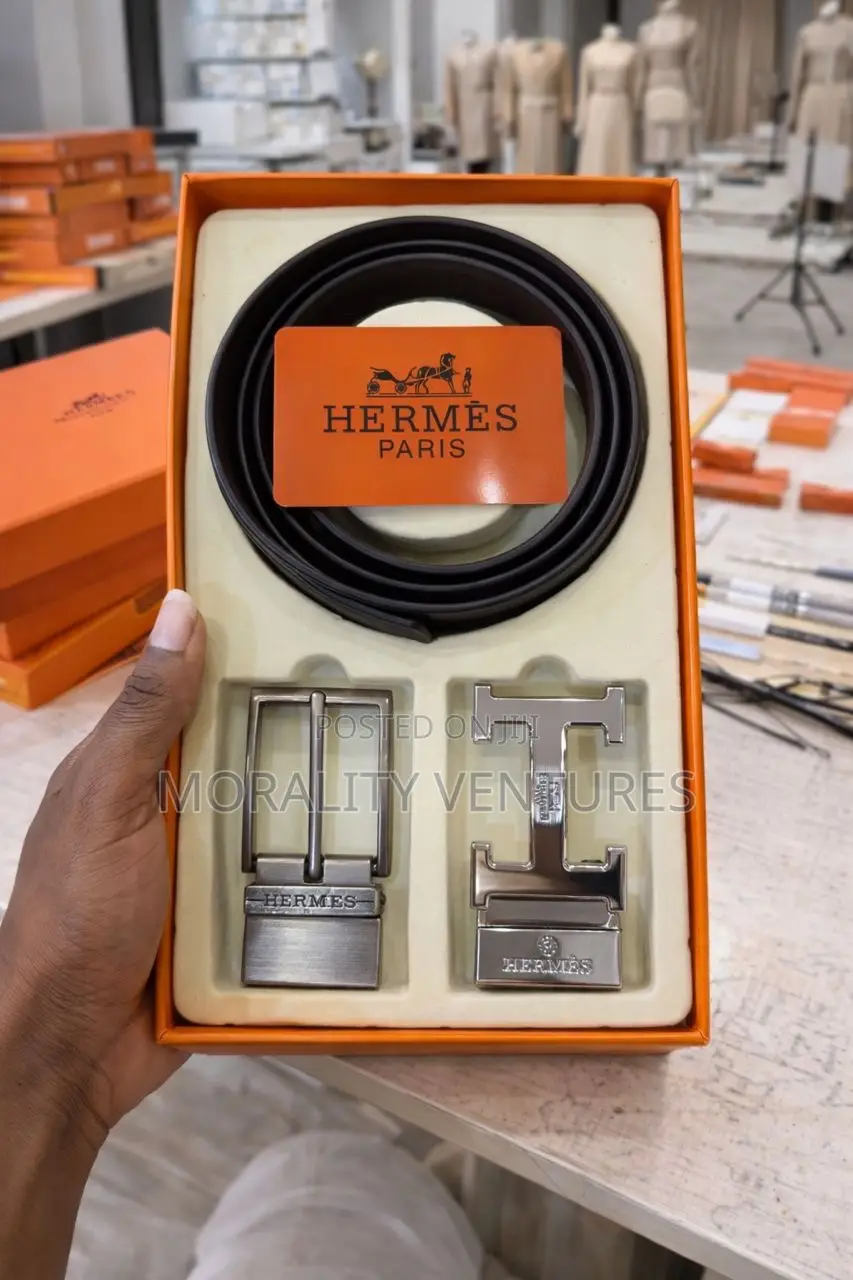 Hermes Leather Belt With Multiple Buckles