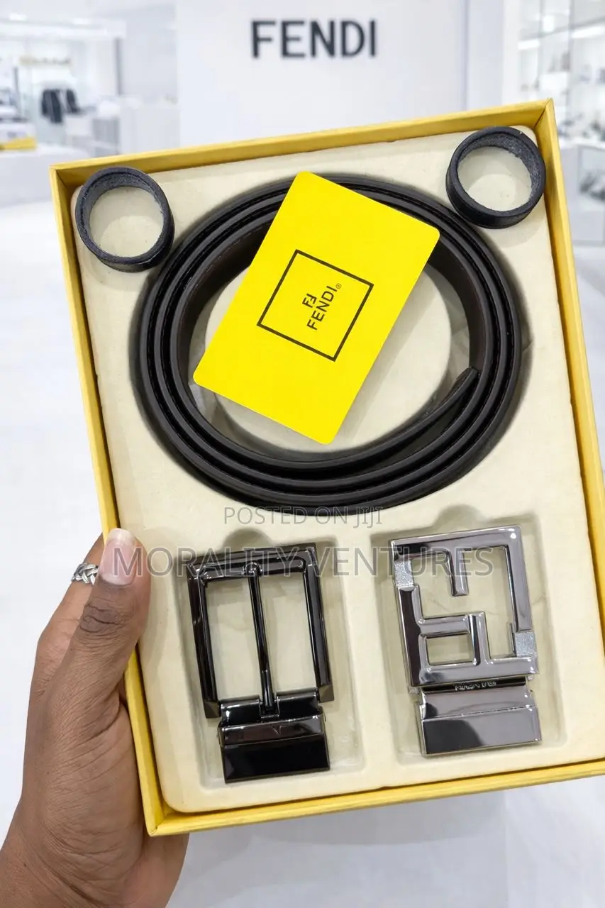 Fendi Leather Belt With Multiple Buckles