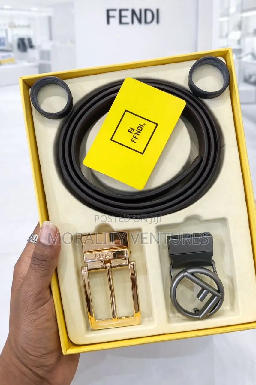 Fendi Leather Belt With Multiple Buckles
