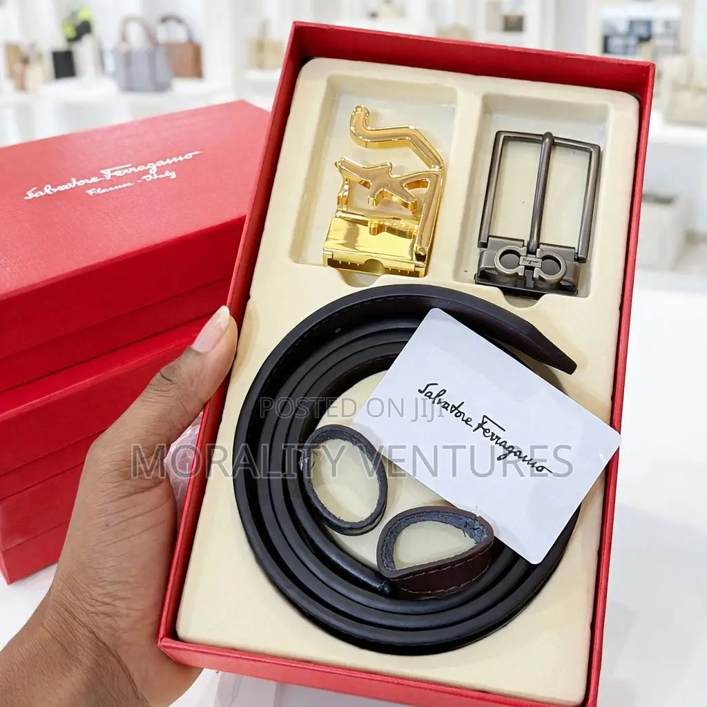 Ferragamo Leather Belt With Multiple Buckles