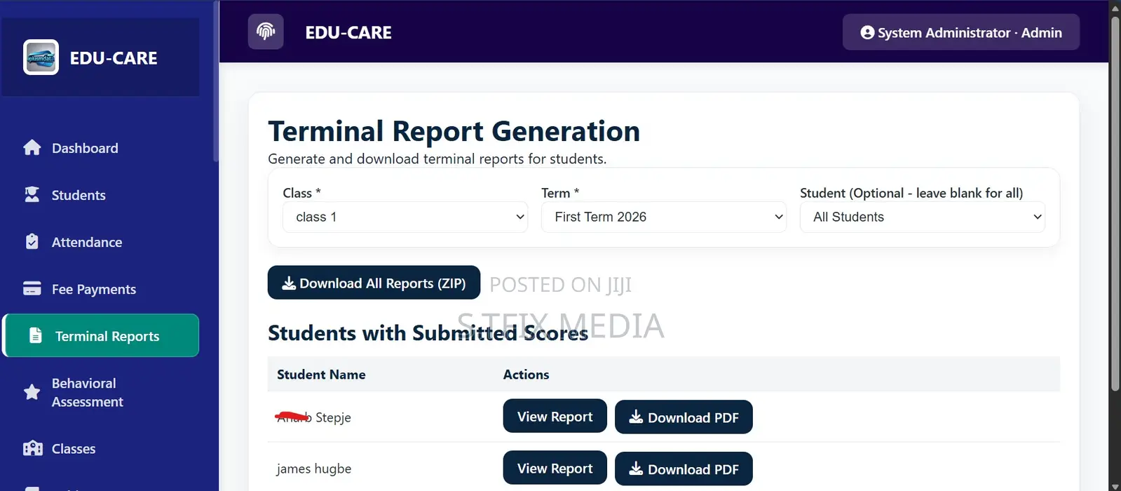 Advance Terminal Report and School Management Software.Premium Version