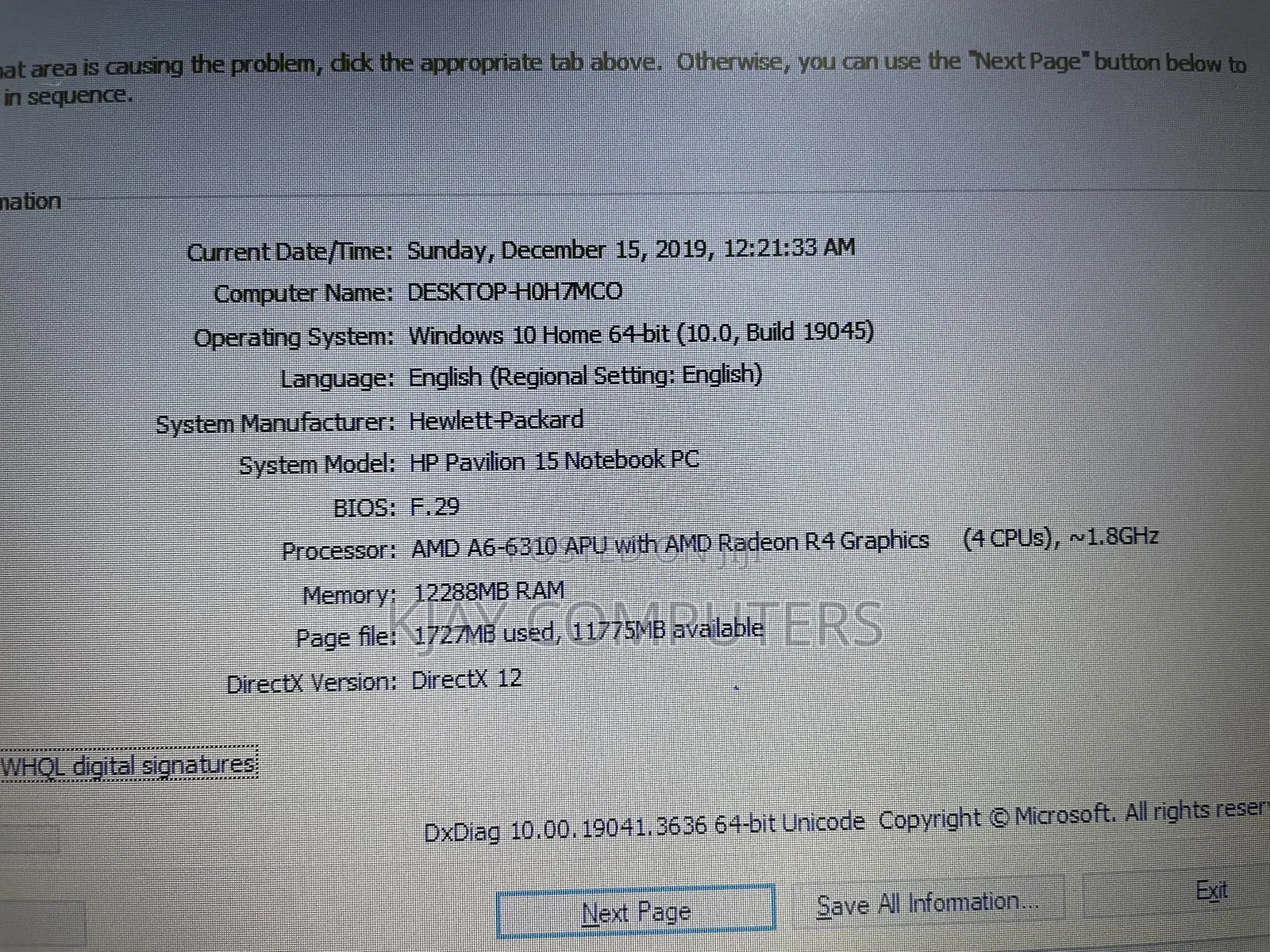 Laptop HP Pavilion 15 12GB AMD A6 HDD 1T