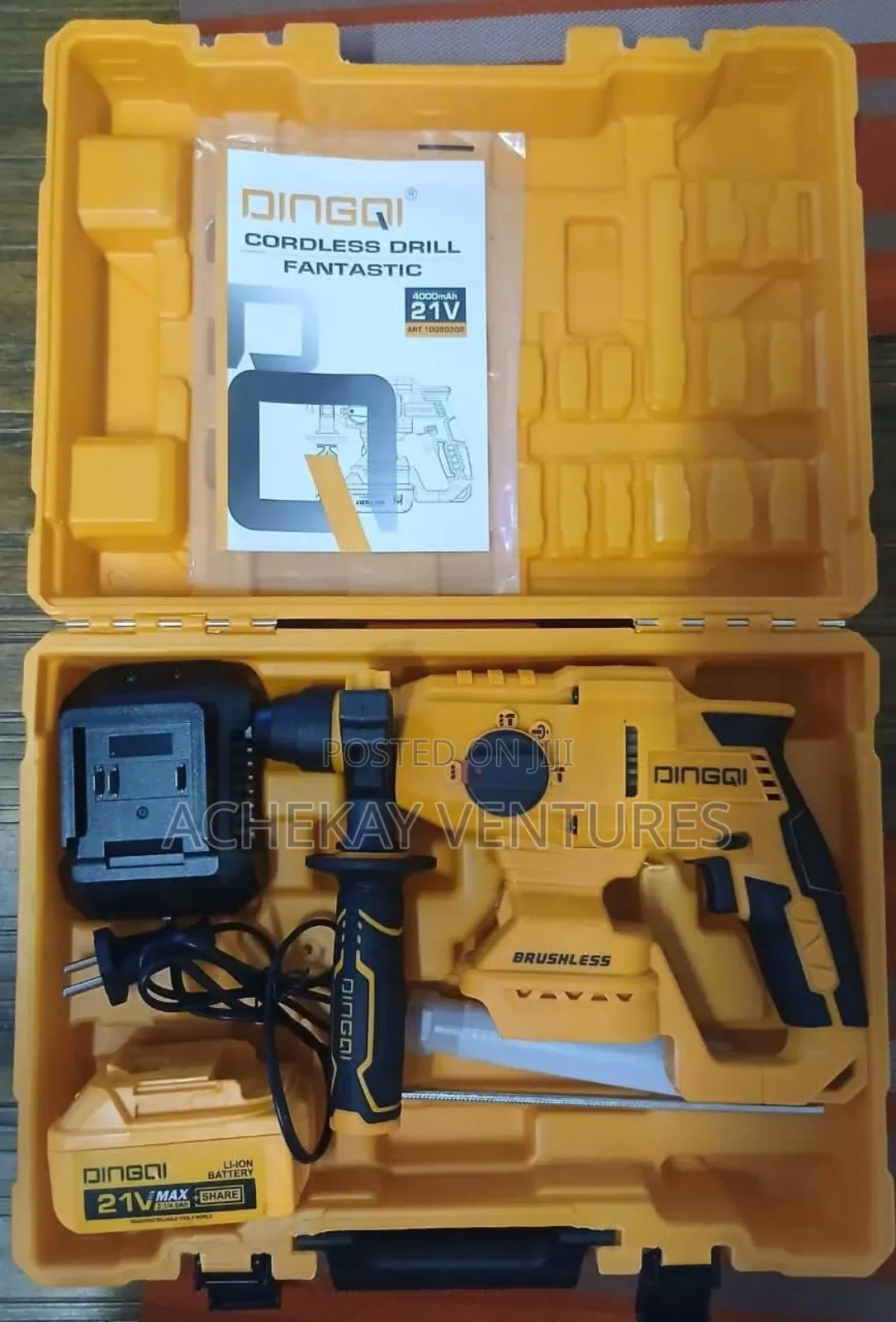 Dingqi Cordless Brushless SDS Drill 21v – Complete Set