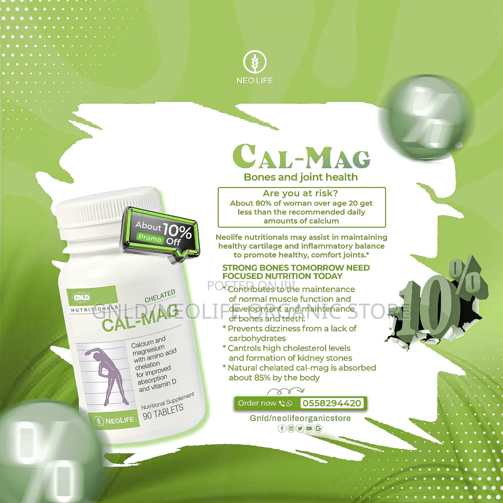 Chelated Cal-Mag Strong Bones 90 Tablets