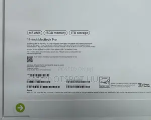 New Laptop Apple MacBook Pro 2025 M5 16GB Apple M5 SSD 1T