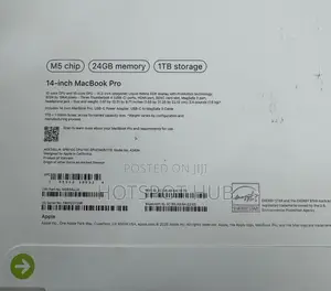 New Laptop Apple MacBook Pro 2025 M5 14-inch 24GB Apple M5 SSD 1T
