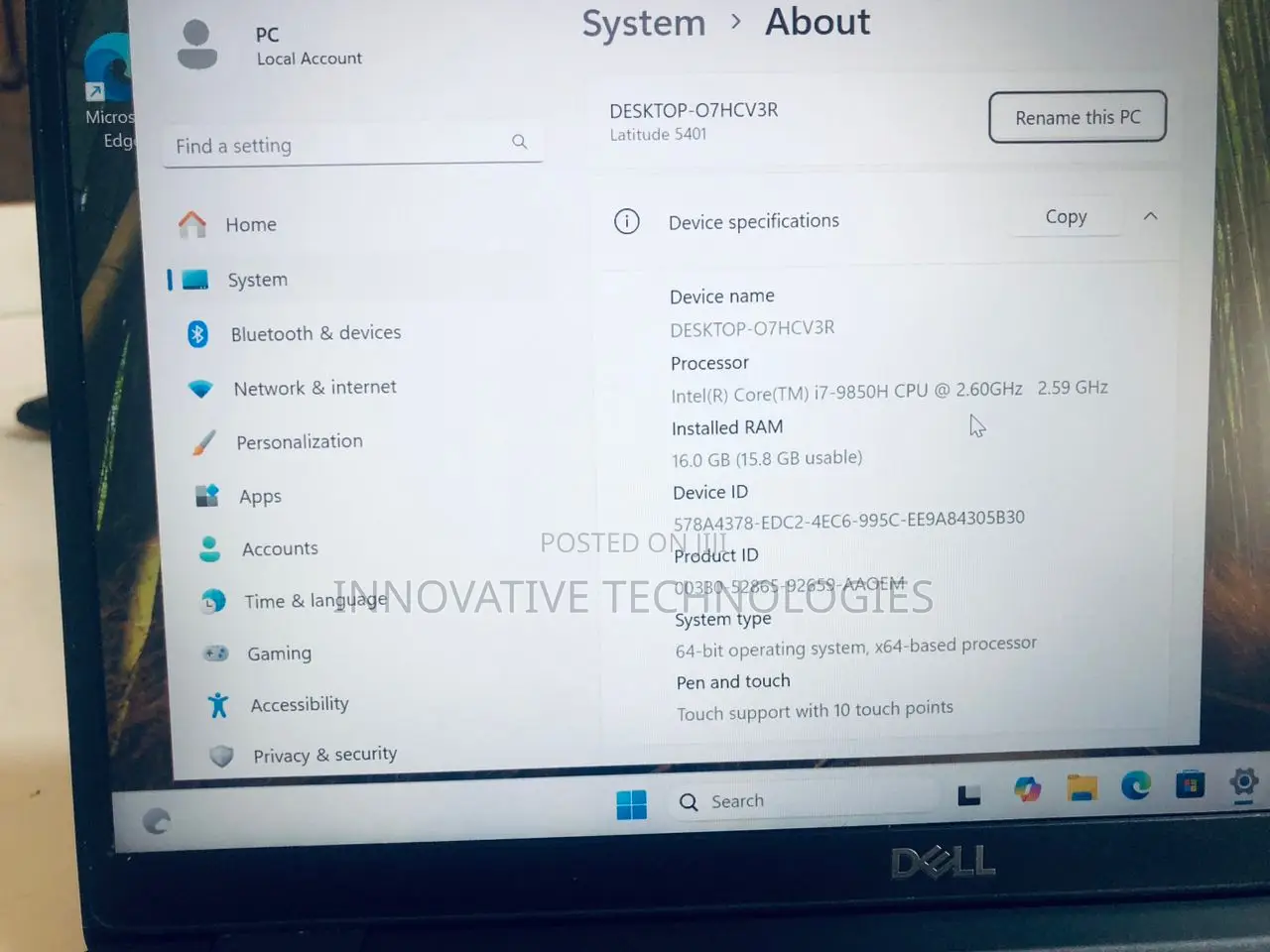 Laptop Dell Latitude 5401 16GB Intel Core i7 SSD 512GB