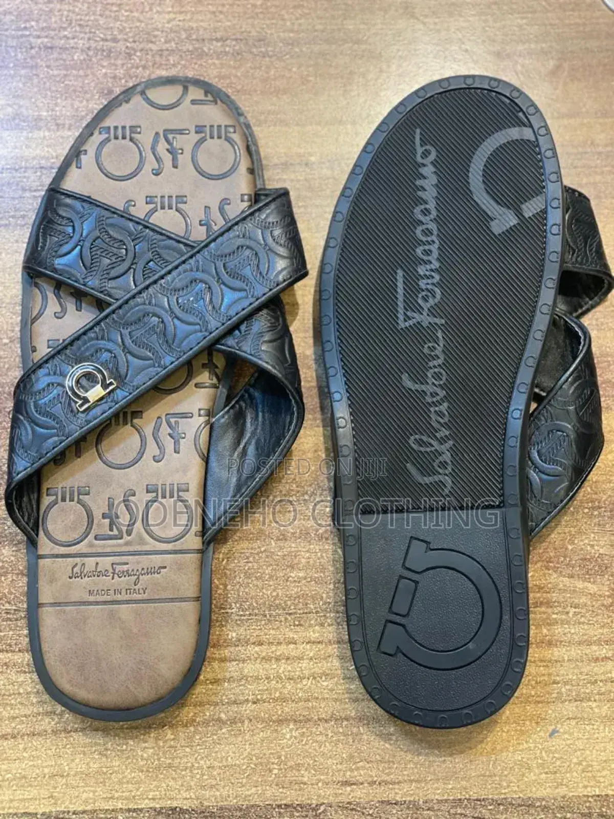 High Class Black Slippers For Men