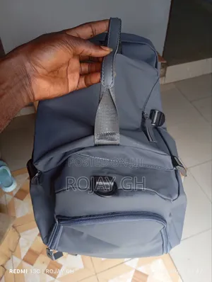 Multi-Functional Leather Travel Backpack With Shoe Compartment - Gray