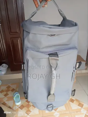Multi-Functional Leather Travel Backpack With Shoe Compartment - Gray