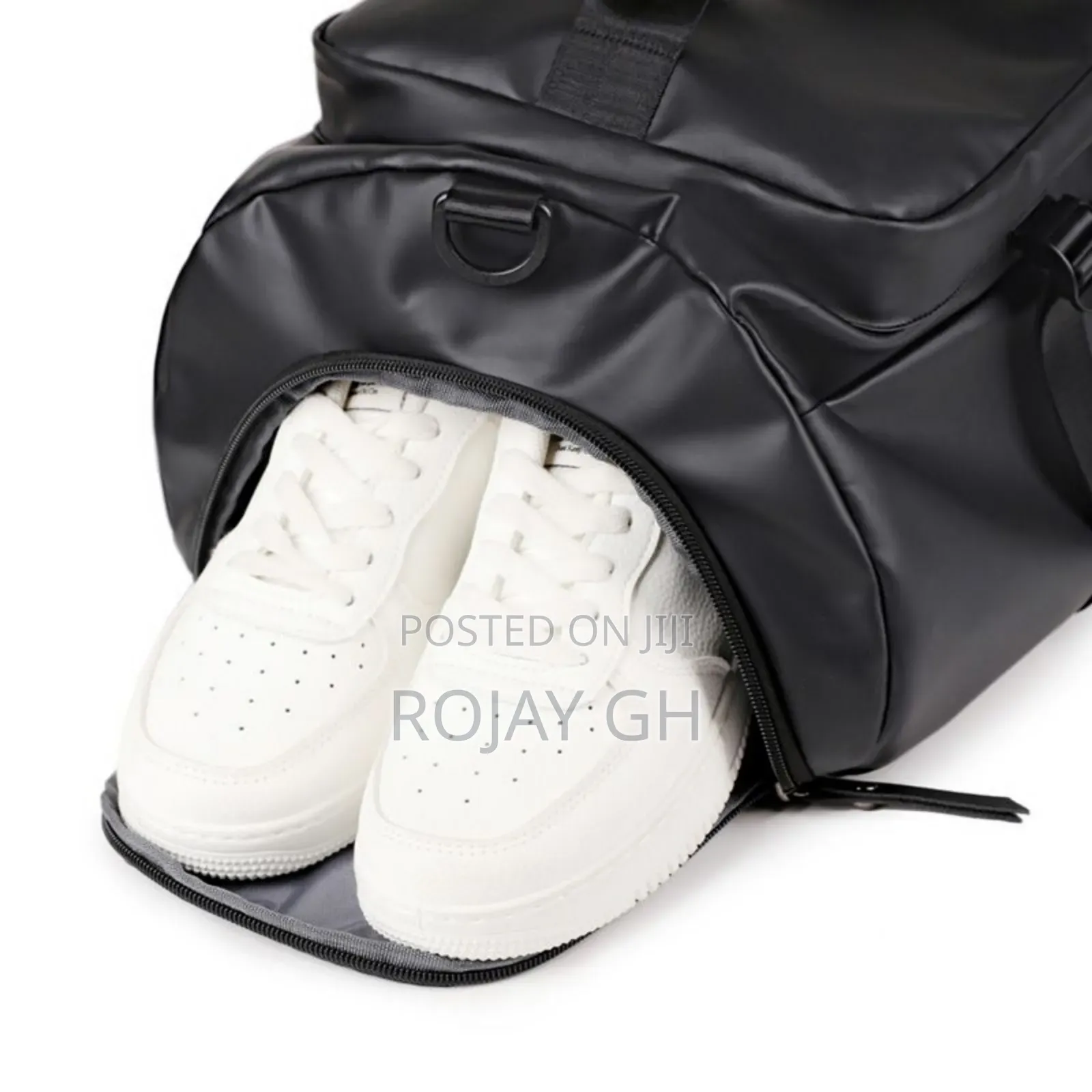 Multi-Functional Leather Travel Backpack With Shoe Compartment - Gray