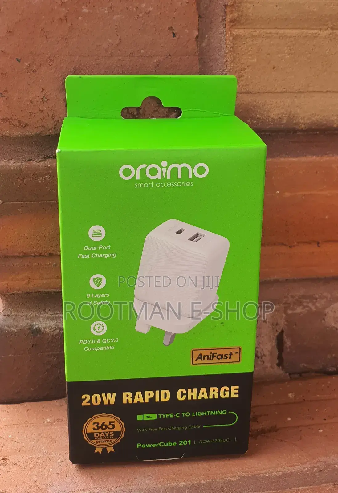 Oraimo Powercube 201 Uk Type Plug 20w Charger Kit