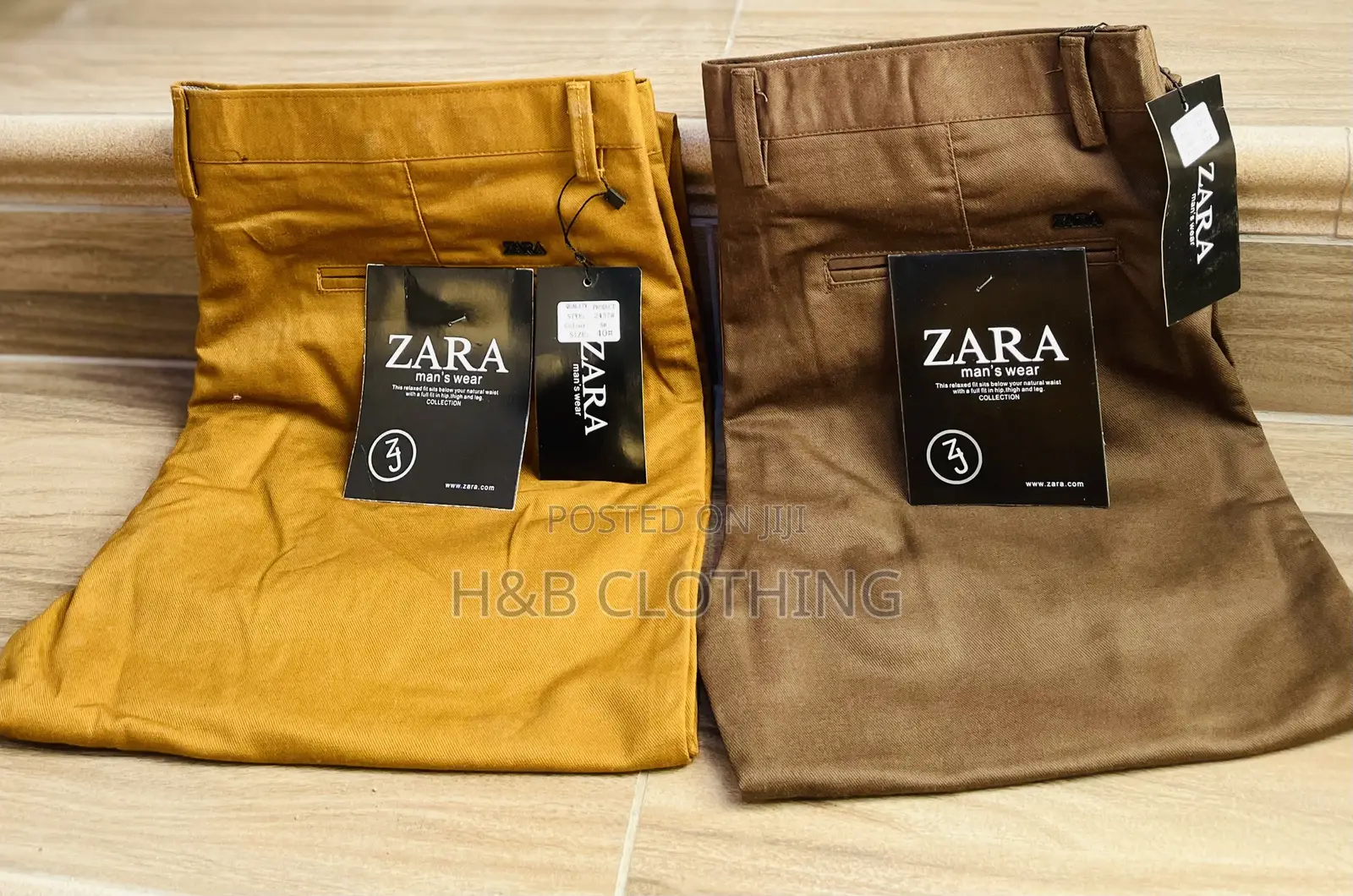 Mens Non Stretch Khaki Trousers