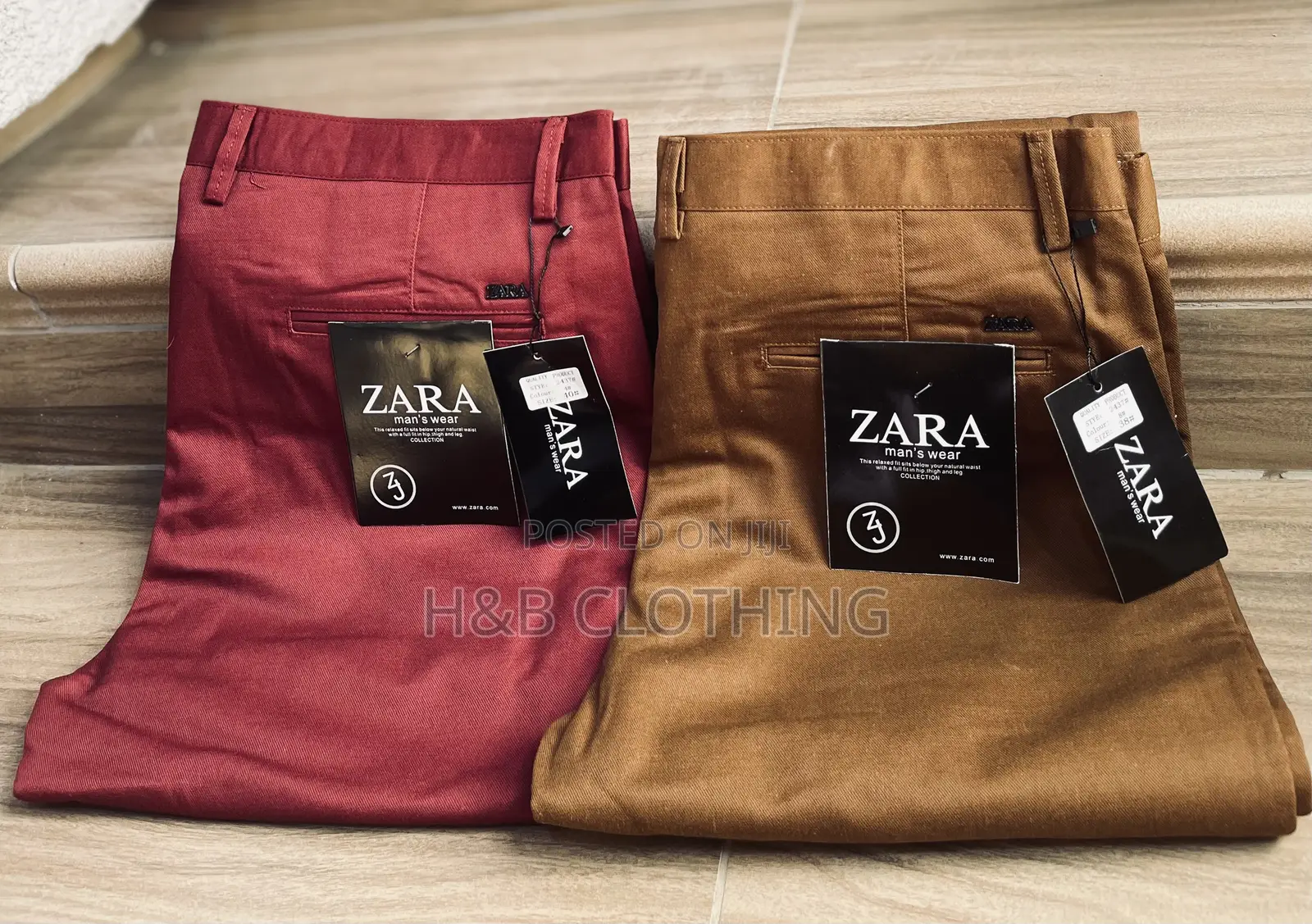 Mens Non Stretch Khaki Trousers
