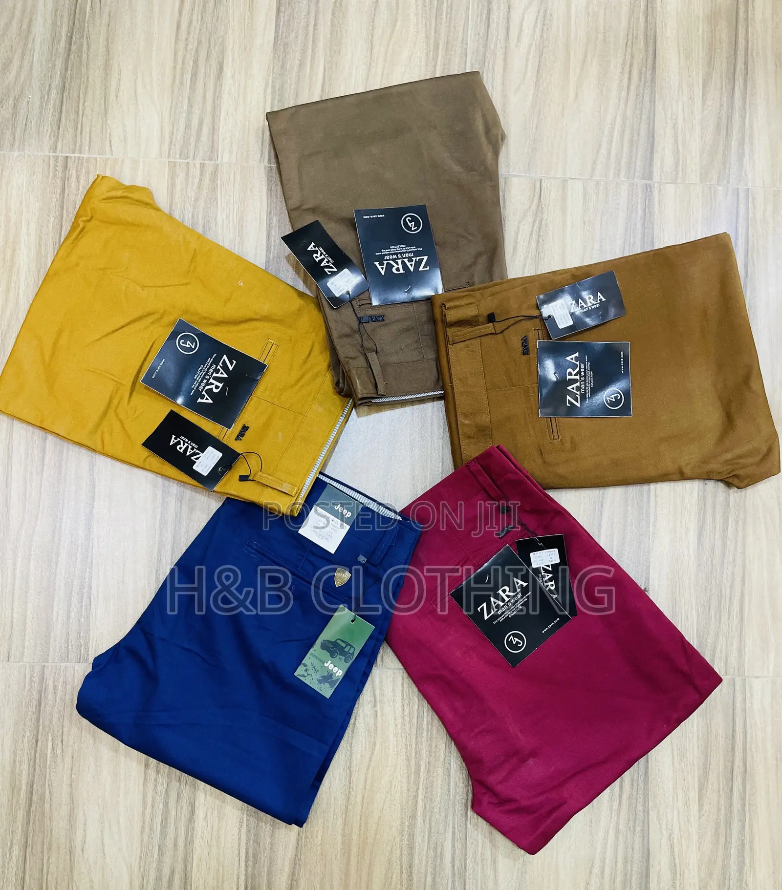 Mens Non Stretch Khaki Trousers