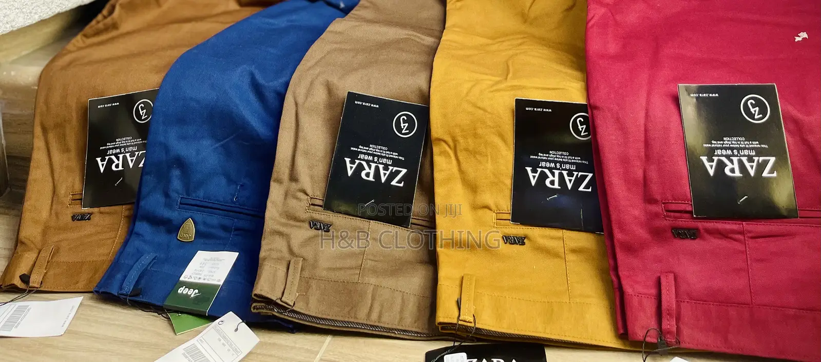 Mens Non Stretch Khaki Trousers