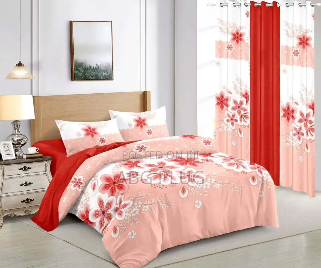 12 Piece Bedsheets With Curtains Set