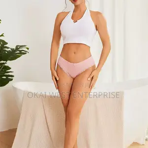 Charming Cotton Lace-Trimmed Low Waist Bikini: Effortless Elegance
