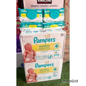 Pampers Sensitive Baby Wipes Unscented, 12 Pack, 1008 Total Count