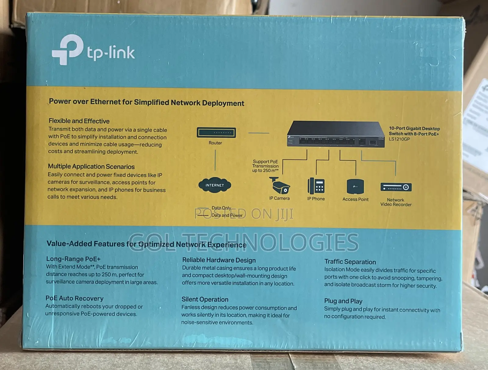 Tp-Link Ls1210gp 10-Port Gigabit Desktop Poe+ Switch Litewave 8 Poe+