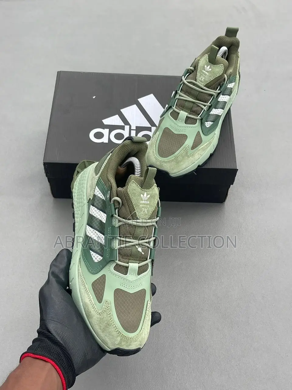 Adidas Army Green Zx Sneakers Available