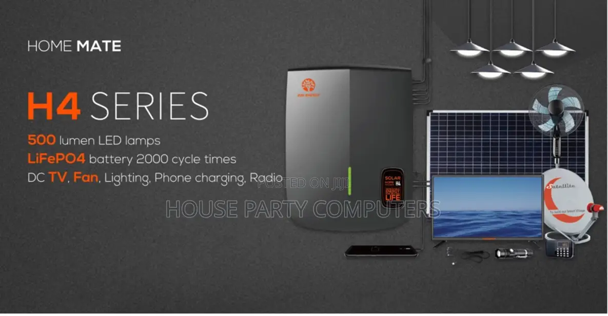 Solar Home Systems With 5 Lights 300wh Lfp Battery 100w Inverter