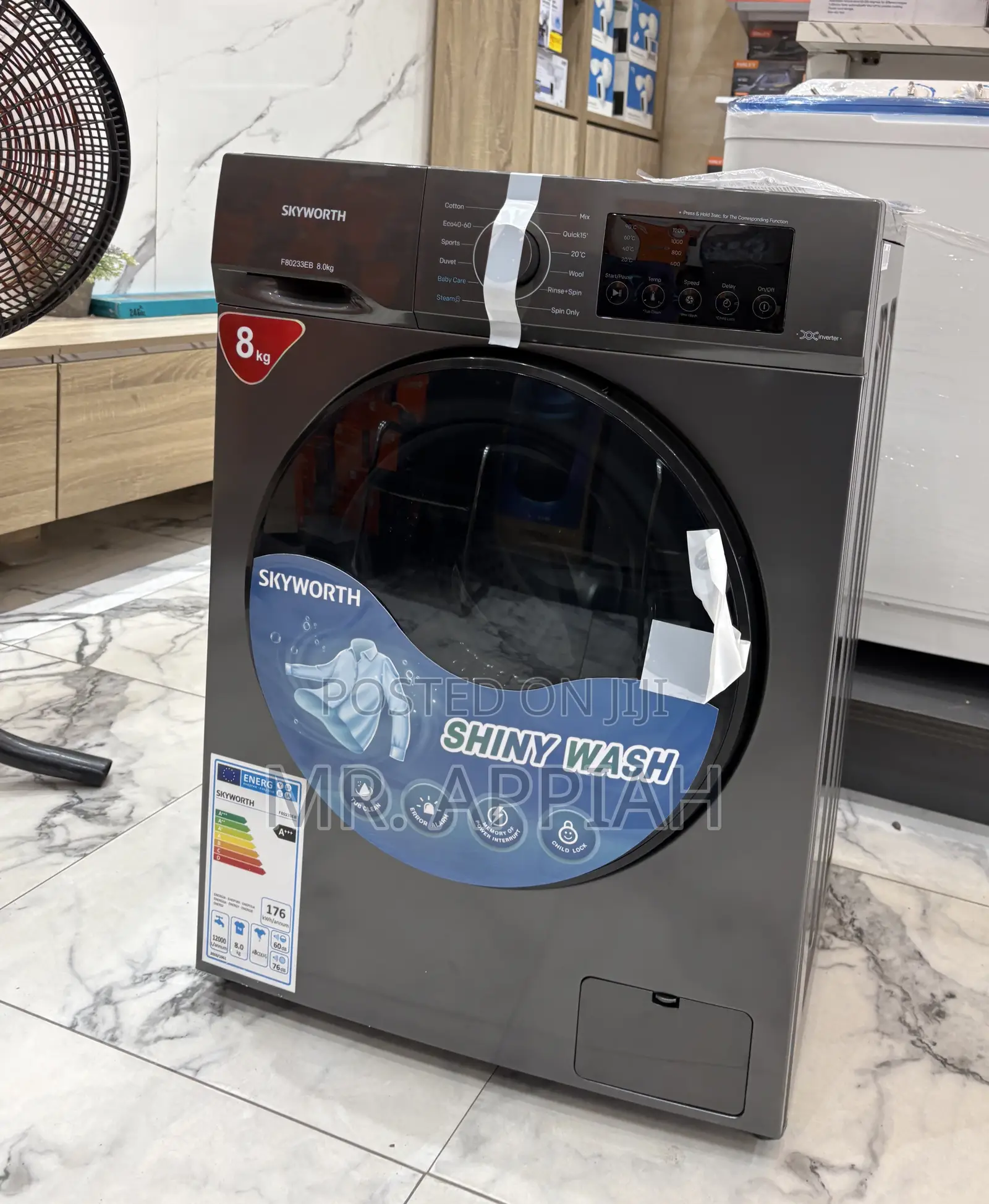 High Quality Skyworth 8kg Front Load Electric Washing Machine, Gray