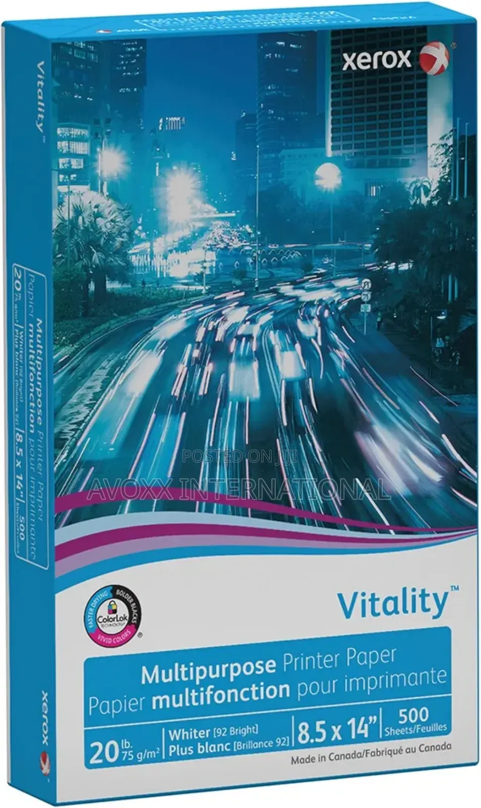 Xerox Vitality Multipurpose Printer Paper, 8 1/2 X 14, White, 500