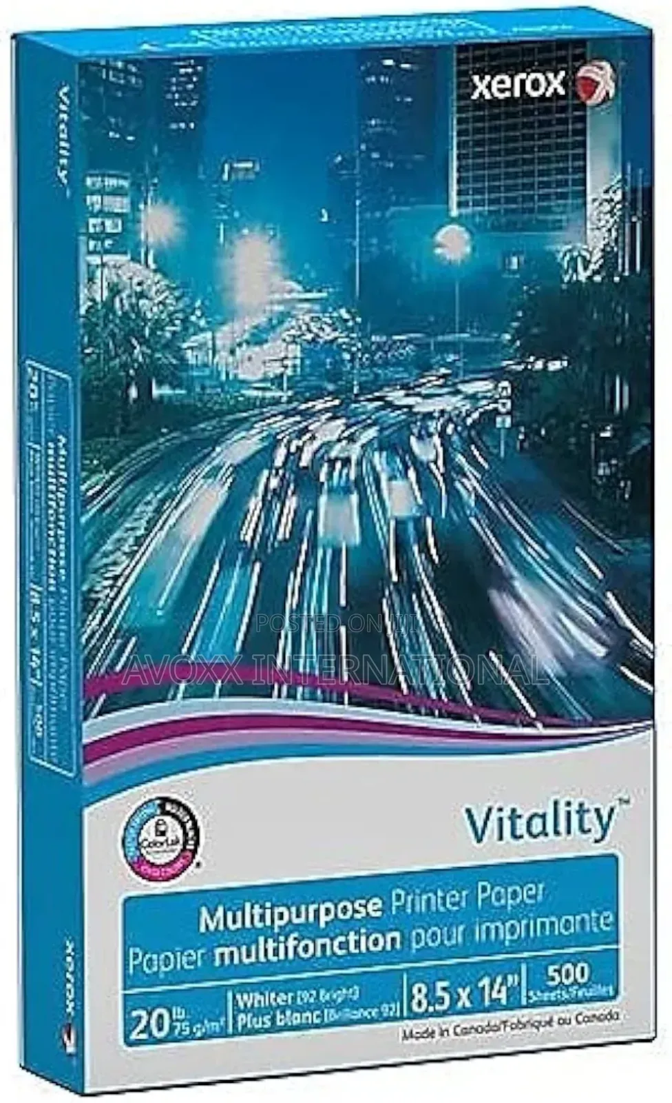 Xerox Vitality Multipurpose Printer Paper, 8 1/2 X 14, White, 500