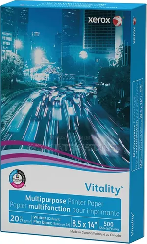 Xerox Vitality Multipurpose Printer Paper, 8 1/2 X 14, White, 500