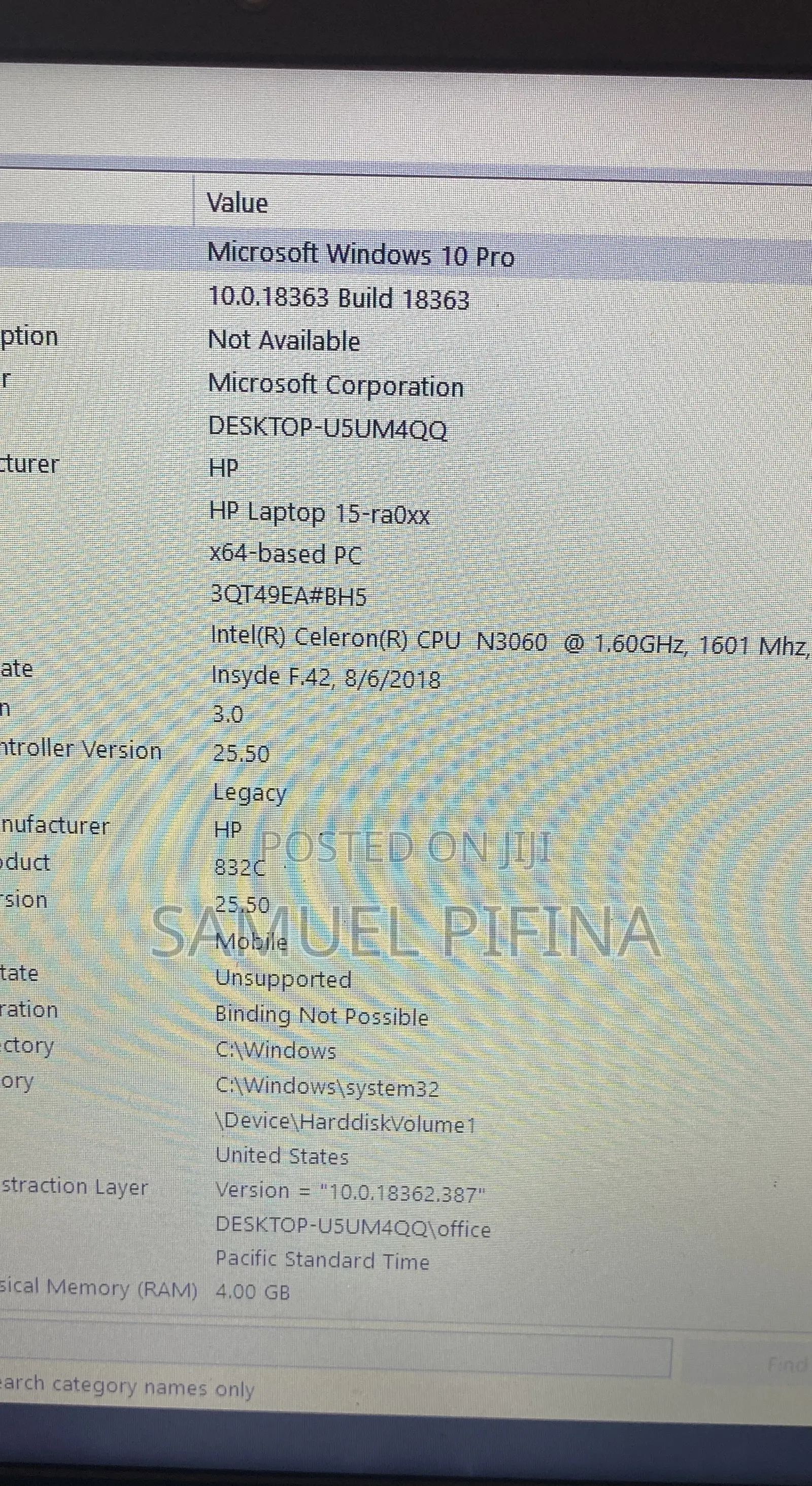 Laptop HP 15 4GB Intel HDD 500GB