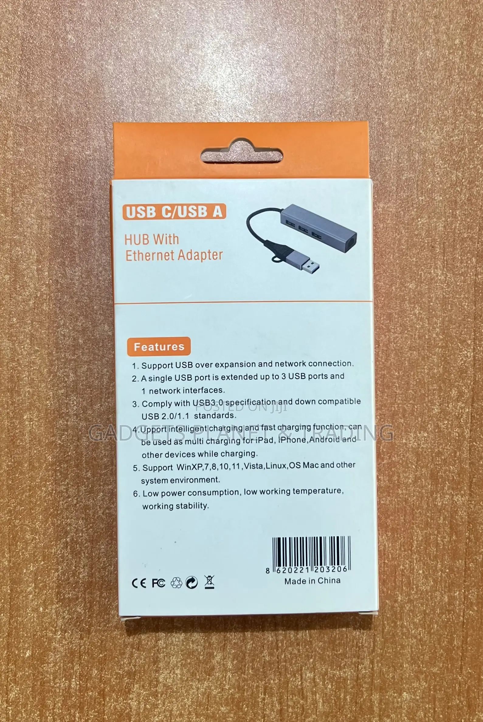 2 In 1 Usb Hub With Ethernet Adapter 4 Ports 3.0 Usb Hubs