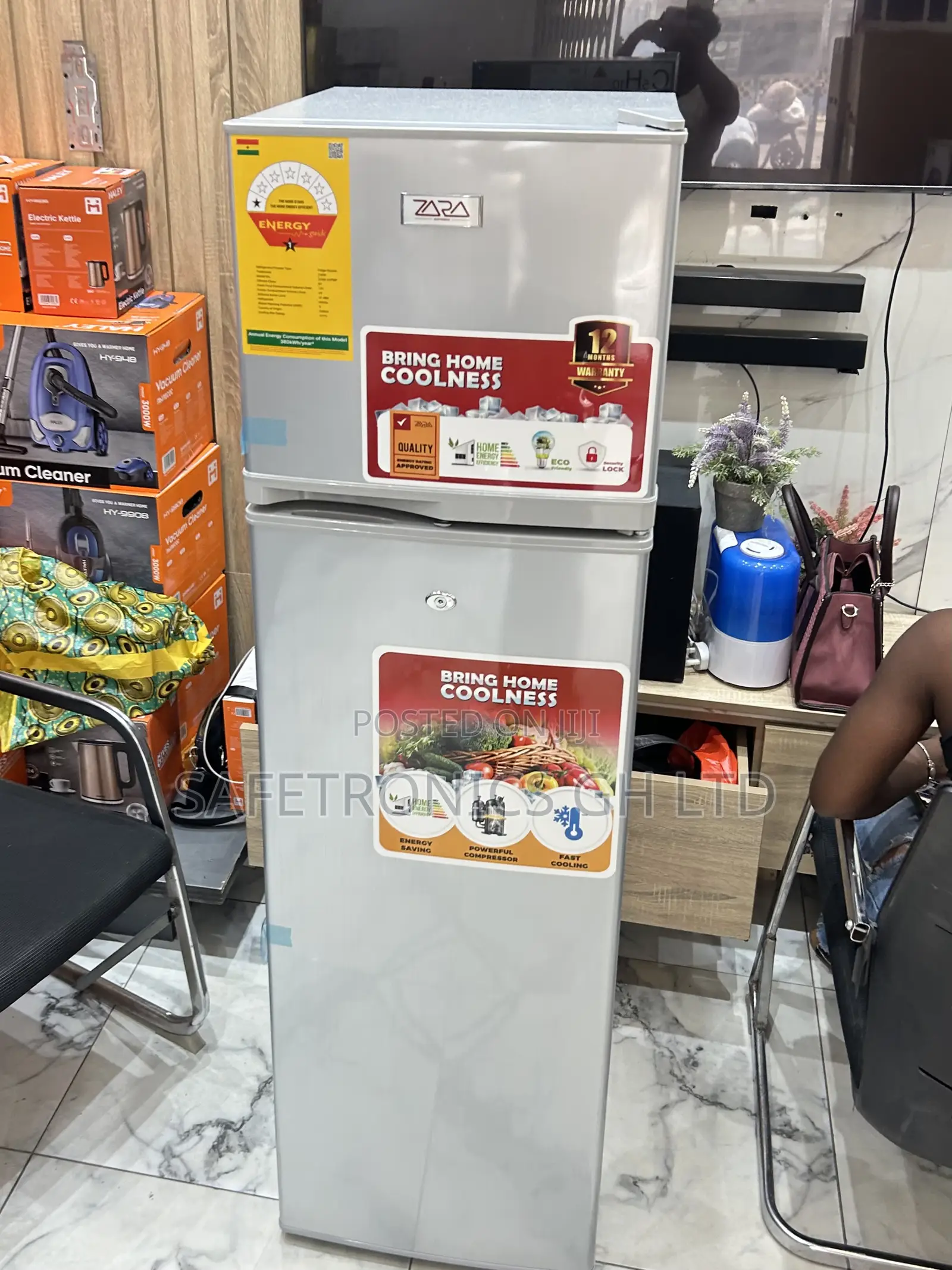 Zara Fast Chilling 166l Top Mount 2 Doors Zara-24tmf Grey Fridge