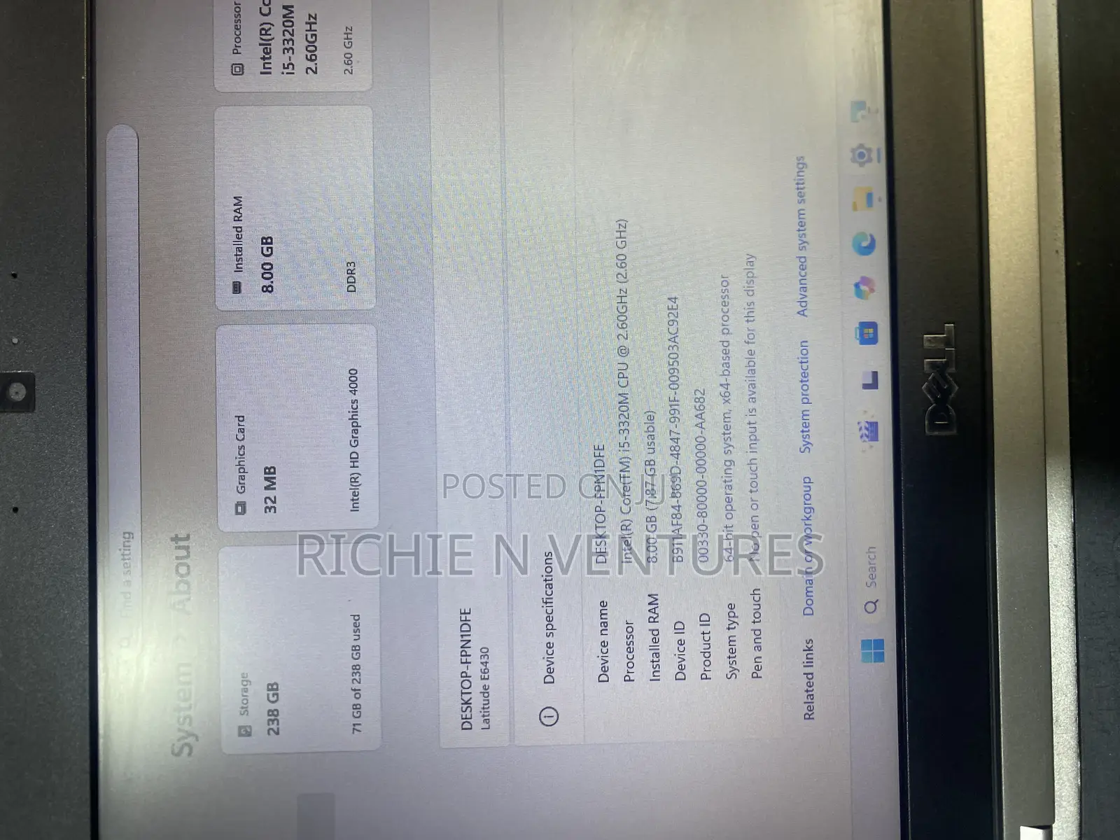 Laptop Dell Latitude E6430 8GB Intel Core i5 SSD 256GB