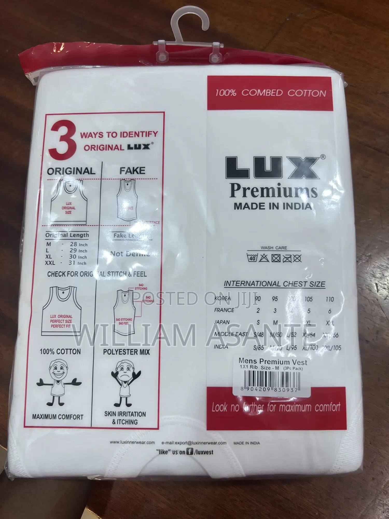 Original Lux Singlet Vests 3 Pieces