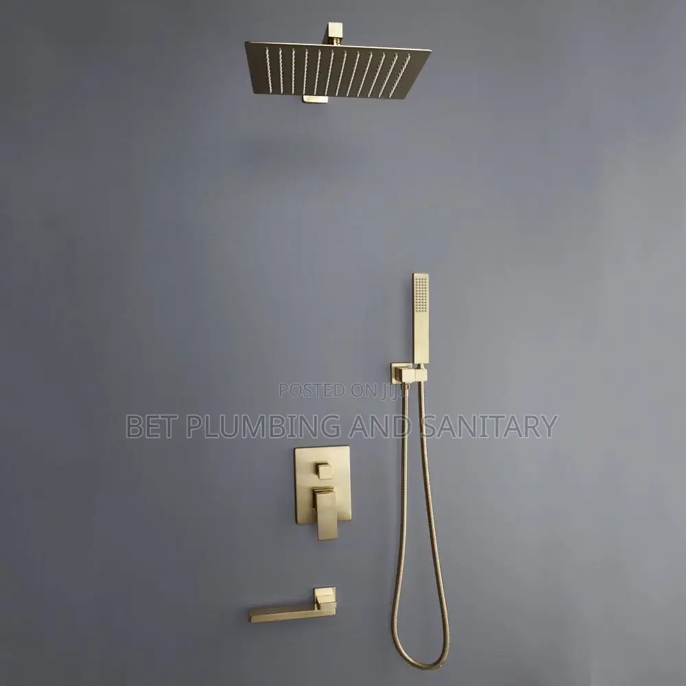 3 In 1 Steel Chrome Shower Set Bathroom Mixer Antirust Shower Pole