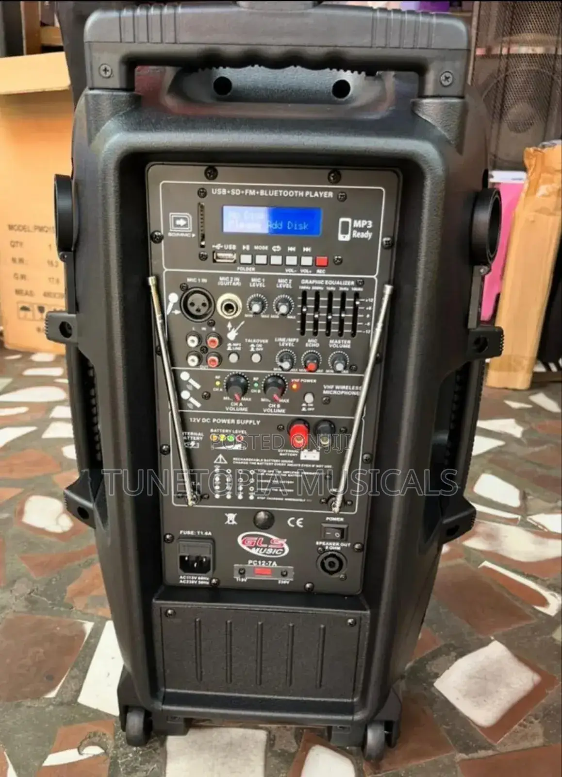 Gls Music Pc12-7a 12-inch Portable Bluetooth Speaker.