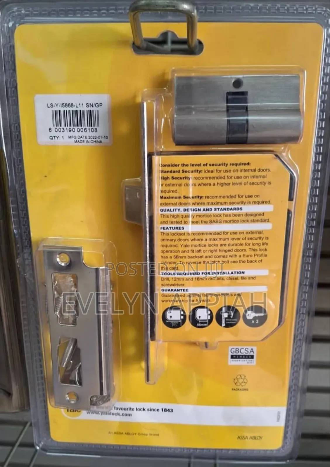 Yale Cylinder Lockset