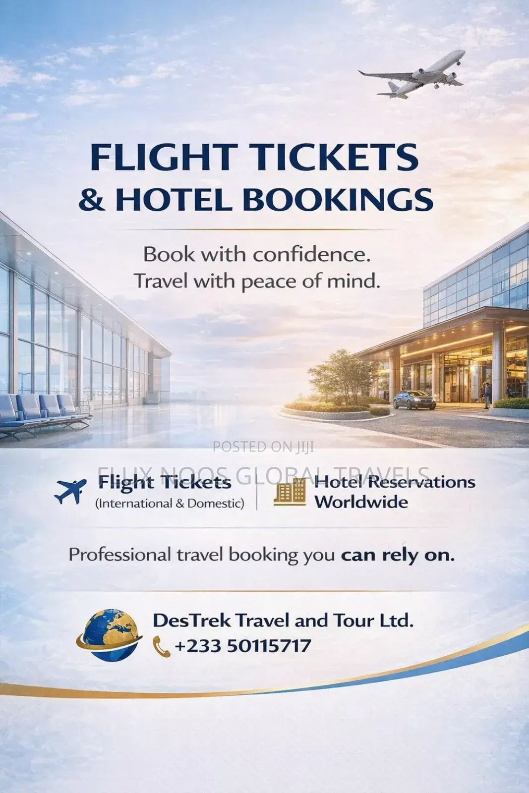 Plane or Flight Ticket and Hotel Hub