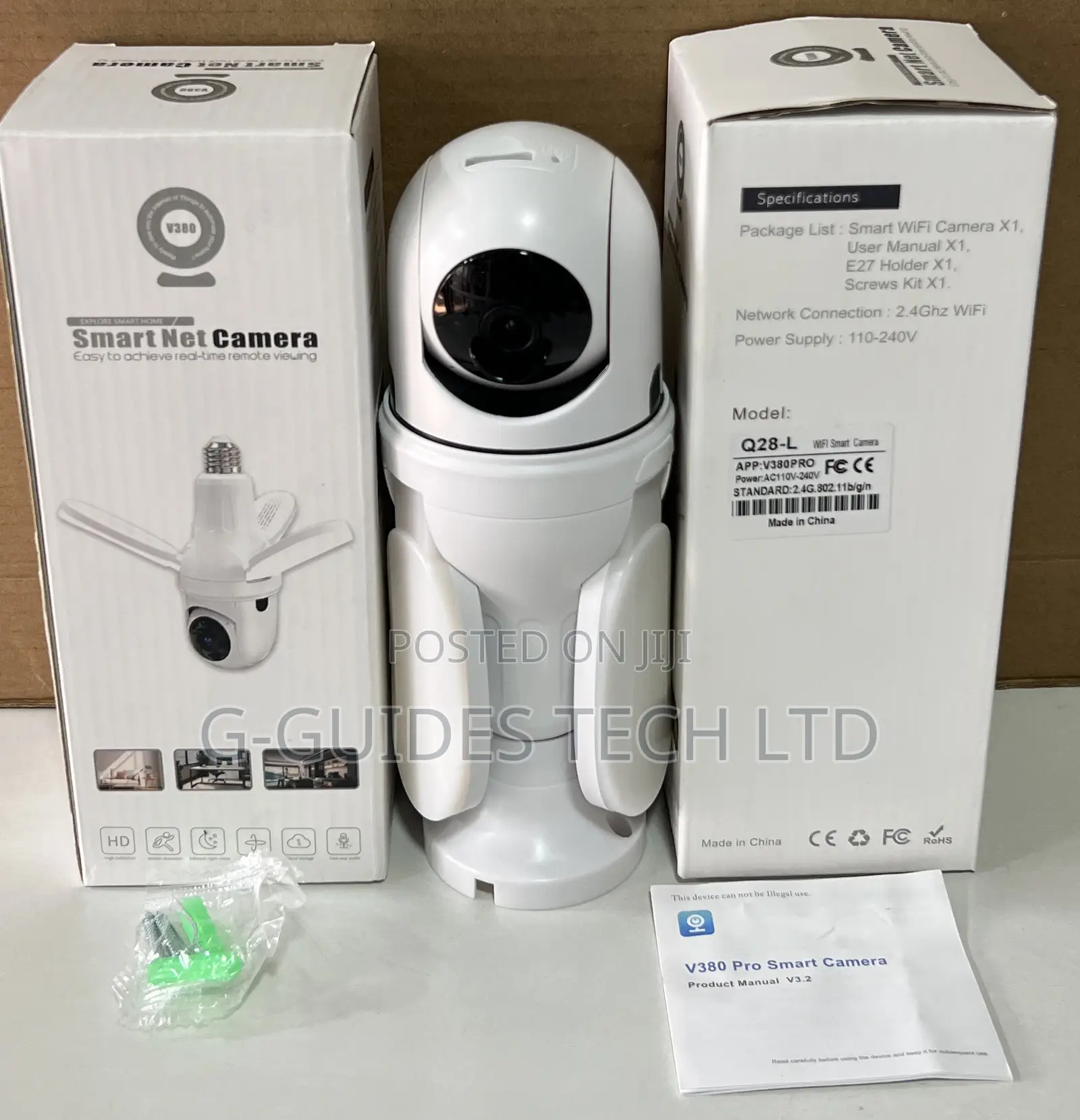 Smart Net Wifi Light Bulb Camera V380 Pro , Wi-Fi Light Bulb Camera