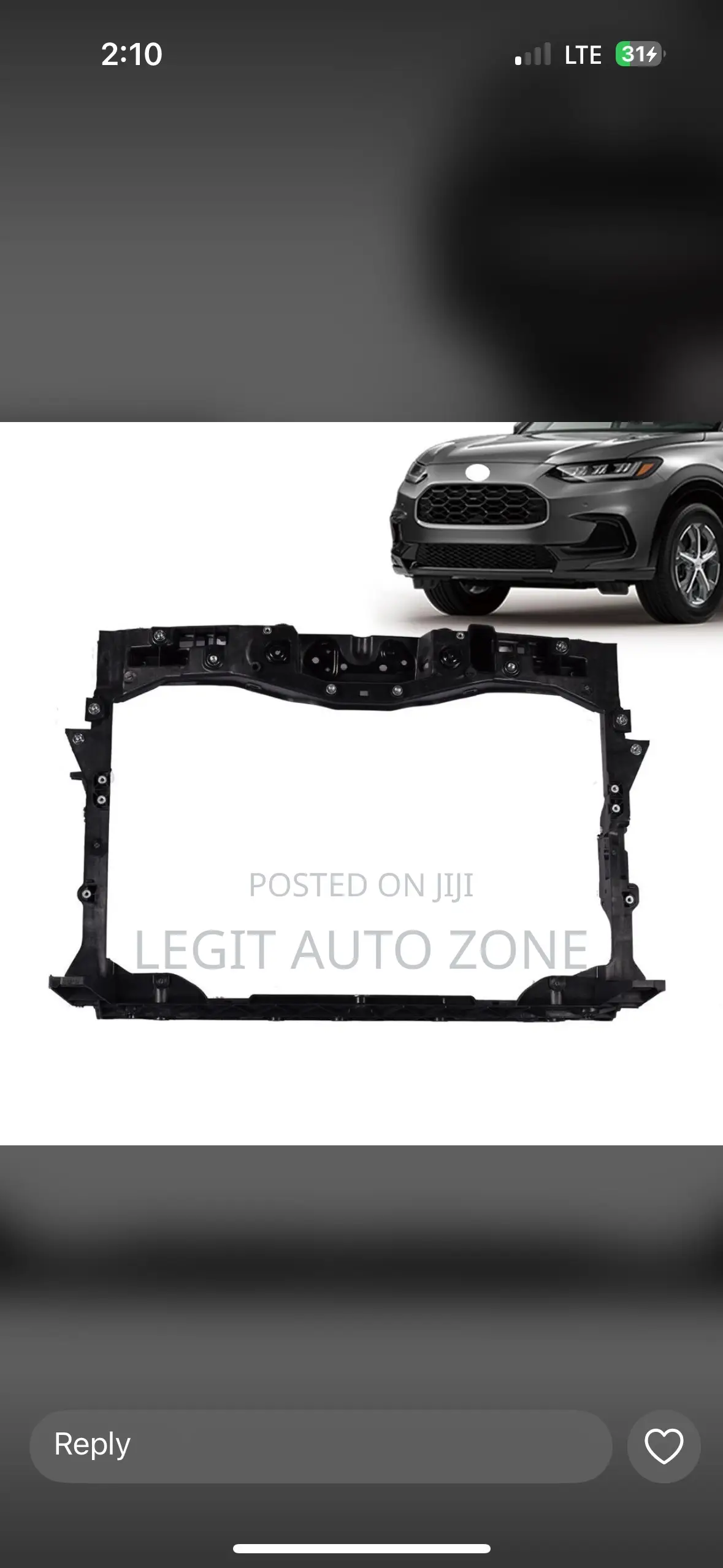 Honda HRV 2022,2023,2024,2025, Radiator Support