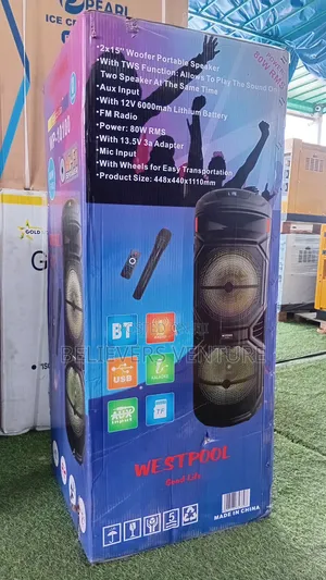 Westpool Portable Hi-Fi Woofer Speaker With Mic Fm