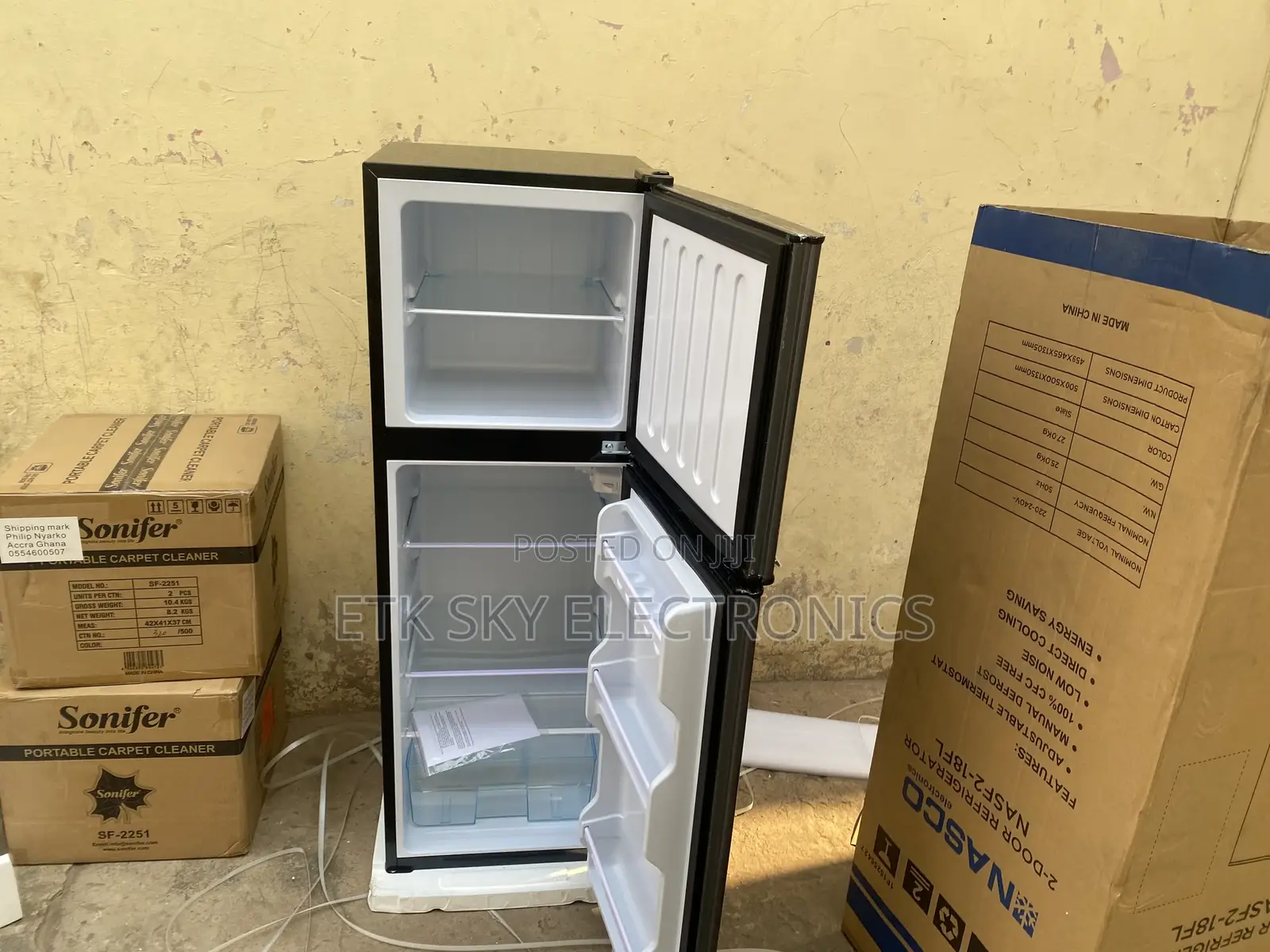 Naf2-18fl Nasco 136liters Double Door Fridge