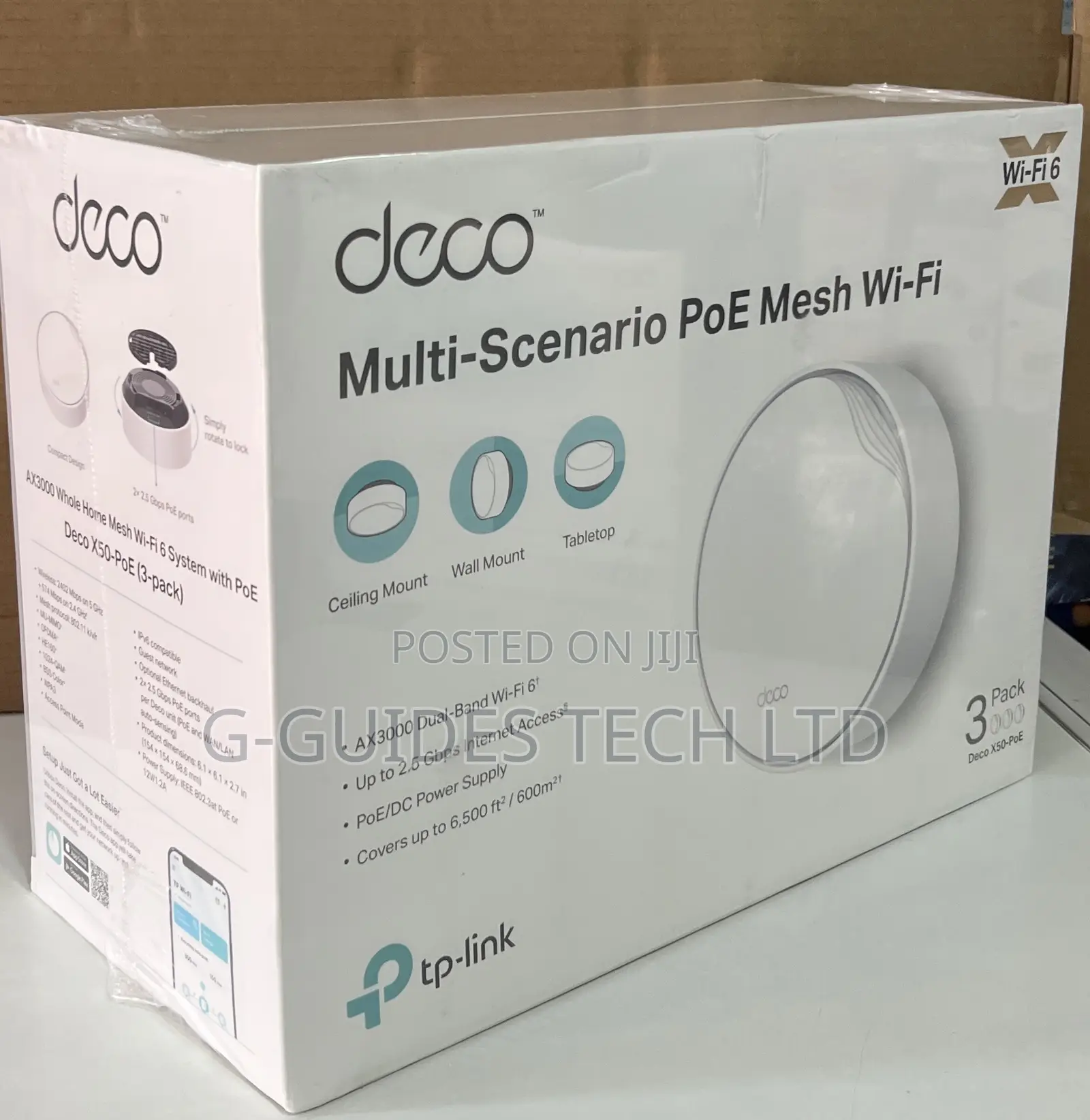 Tp-Link Deco X50-Poe Ax3000 Whole Home Mesh Wi-Fi 6 System (3-Pack)