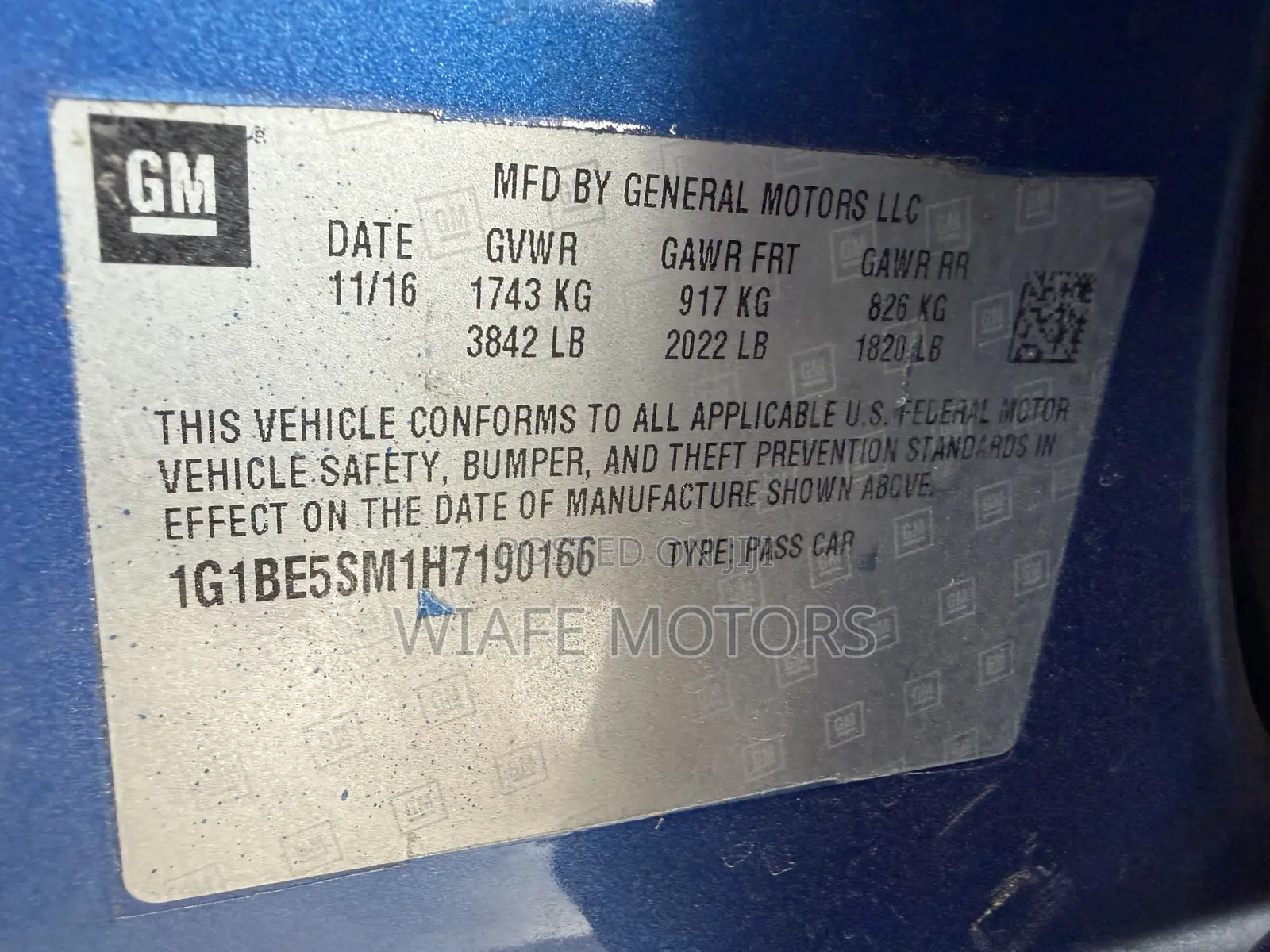 Chevrolet Cruze LS Auto 2017 Blue